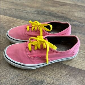 Vans Sneakers in Pink with Yellow Laces